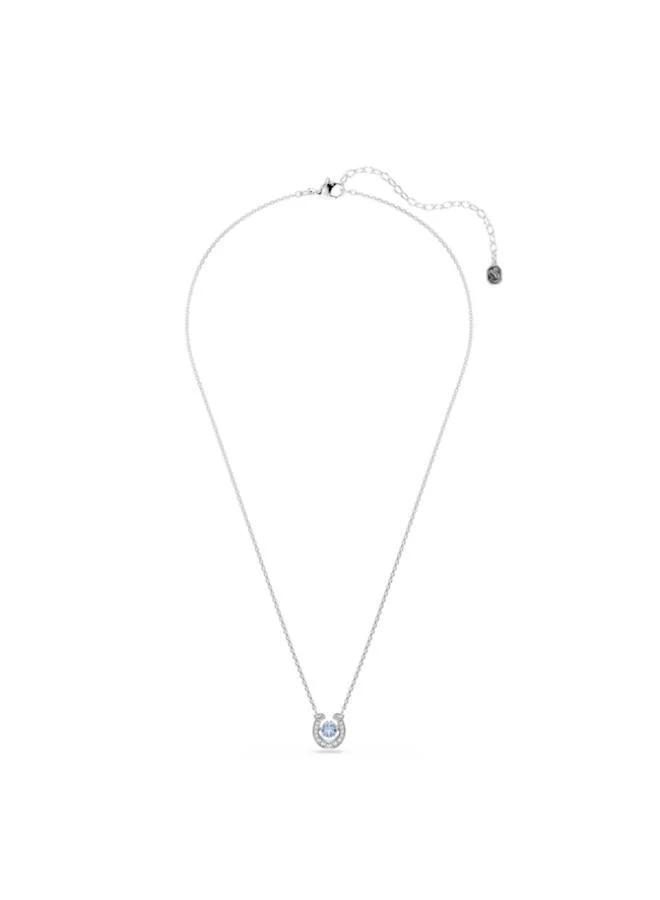 سواروفسكي قلادة بدلاية كريستال أزرق مطلية بالروديوم من سيمبوليكا